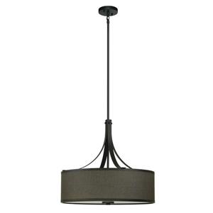 Lustre Whitfield à 4 lumières avec abat-jour, 19 po x 22 po, noir