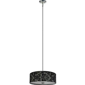 Lustre Whitfield à 4 lumières avec abat-jour, 7 po x 22 po, gris/noir