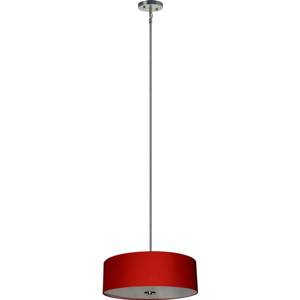 Lustre Whitfield à 4 lumières avec abat-jour, 7 po x 22 po, chrome/rouge