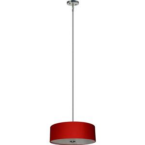 Lustre Whitfield à 4 lumières avec abat-jour, 7 po x 22 po, chrome/rouge