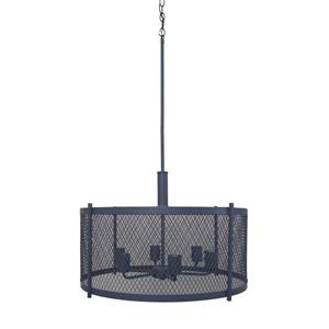 Lustre industriel Whitfield à 6 lumières, 15 po, gris foncé