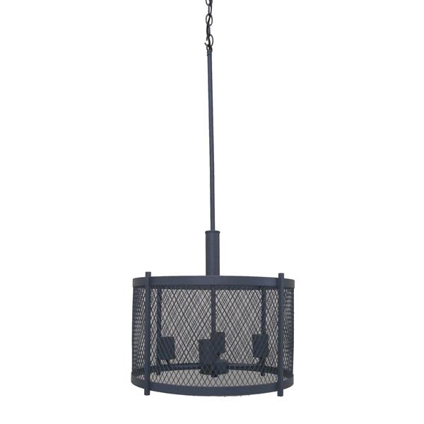 Whitfield Lighting Industrial Chandelier - 4 Lights - 15-in - Dark Grey