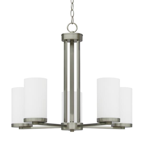 Whitfield Lighting Armella Chandelier - 5 Lights - 20-in - Satin Steel