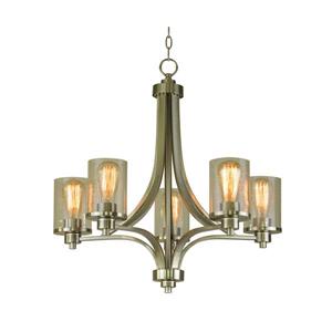 Whitfield Lighting Iris Chandelier - 5 Lights - 24-in - Shaded Glass