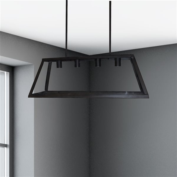 Whitfield Lighting Moira Chandelier - 4 Lights - 10.5-in - Industrial Black