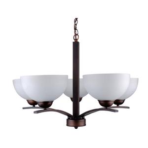 Whitfield Lighting Chandelier - 5 Lights - 18-in - Coffee Brown
