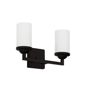 Luminaire de salle de bain Whitfield à 2 lumières, 15 po, bronze ébène