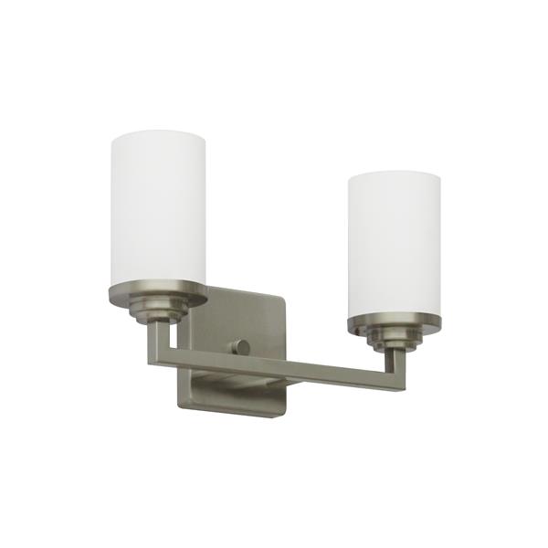 Whitfield Lighting Armella Vanity Light - 2 Lights - 15-in - Satin Steel