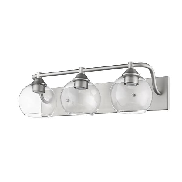 Luminaire Whitfield pour meuble-lavabo, 3 lumières, 23 po, nickel satiné