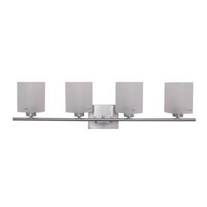 Whitfield Lighting Wall Mount Vanity Light - 4 Lights - 33-in - Satin Steel