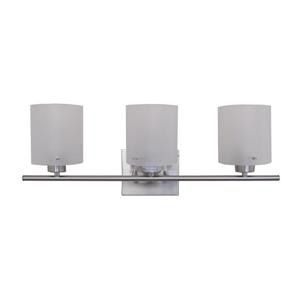 Whitfield Lighting Wall Mount Vanity Light - 3 Lights - 27-in - Satin Steel