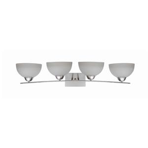 Whitfield Lighting Wall Mount Vanity Light - 4 Lights - 36-in - Satin Steel