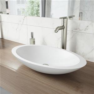 Ensemble de vasque de salle de bain et robinet, blanc