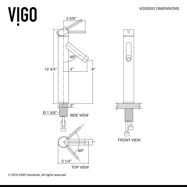 VIGO Dior Vessel Bathroom Faucet In Brushed Nickel