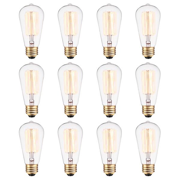 Globe Electric Edison S60 Incandescent Light Bulbs - 60 W - Pack of 12