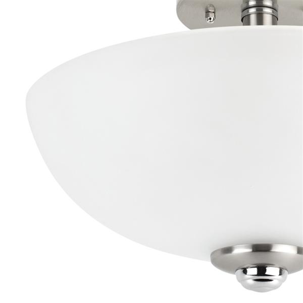 Globe Electric Hudson Semi-Flush Mount - 2 Lights - 8.65-in - Nickel