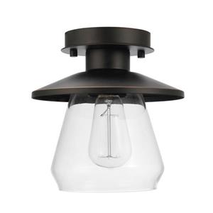 Globe Electric Nate Semi-Flush Mount - 1 Light - 8" - Bronze