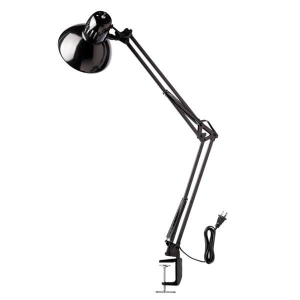Lampe de bureau à bras pivotants, 32", métal, noir