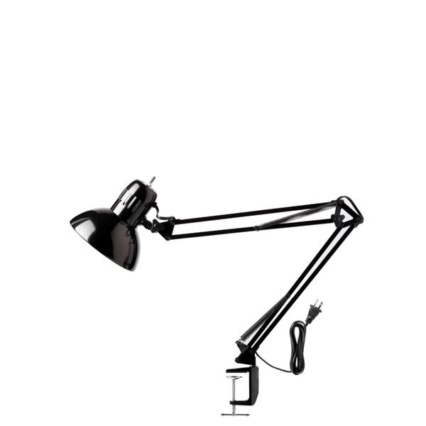 Lampe de bureau à bras pivotants, 32", métal, noir