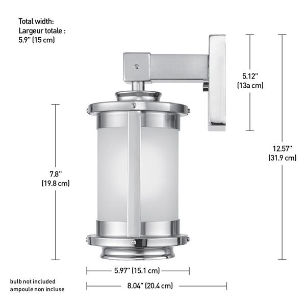 Globe Electric Blair Wall Sconce 1 Light 12.57" Silver 51341 RONA