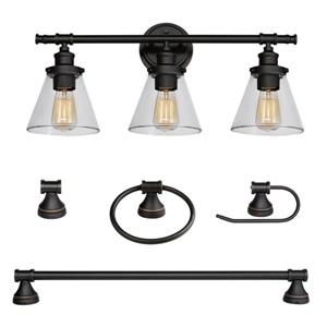 Globe Electric Parker Bathroom Set - 10.98" - Bronze - 5 Pieces