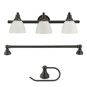 Globe Electric Lexi Bathroom Set - 10.24" - Bronze - 3 Pieces