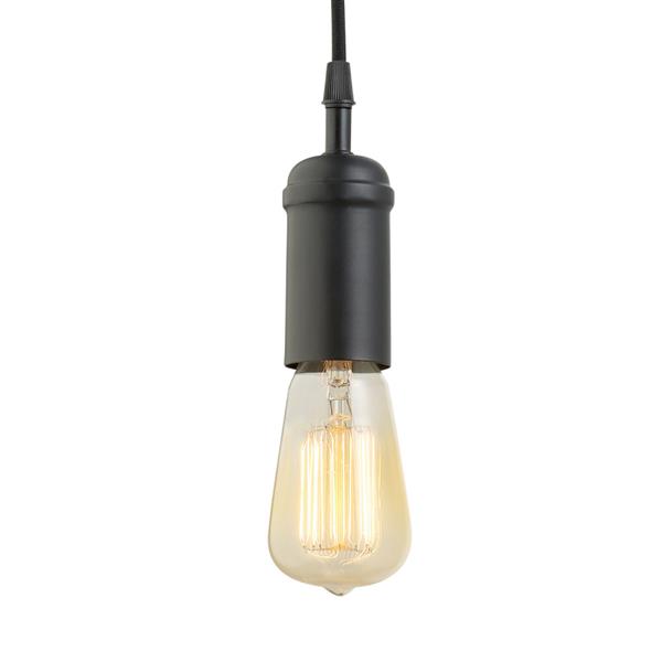 Luminaire suspendu Edison, 1 lumière, 65 po, noir