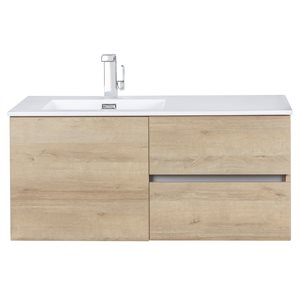 Cutler Kitchen & Bath Beachwood 42-in Organic Single Sink Bathroom Vanity with White Acrylic Top
