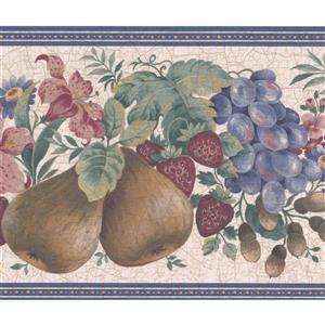 Retro Art Wallpaper Border - 15' x 7" - Fruit/Flowers - Multicolour