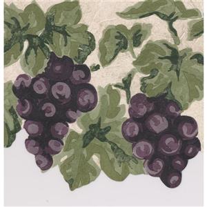 Norwall Wallpaper Border - 15' x 7.25-in- Retro Grapes - Multicolour