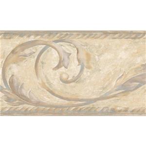 Chesapeake Wallpaper Border - 15' x 4.5" - Modern Damask - Beige