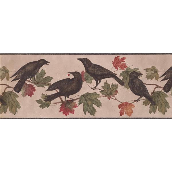York Wallcoverings Wallpaper Border - 15-ft x 9-in - Birds on Branch - Beige