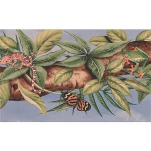 Retro Art Wallpaper Border - 15' x 6.87" - Lizard Butterfly Frog
