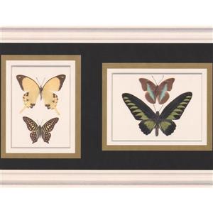 Retro Art Wallpaper Border - 15' x 10" - Retro Butterfly Paintings