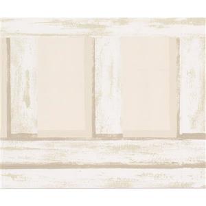 York Wallcoverings Wallpaper Border - 15-ft x 9-in - Abstract Fence Design - Beige