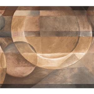 Chesapeake Wallpaper Border - 15' x 7" - Abstract Circles - Brown/Beige