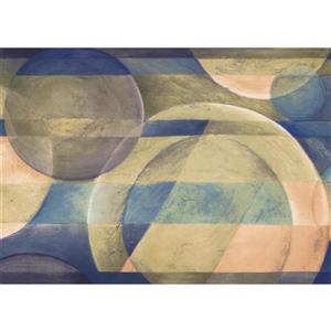 Chesapeake Wallpaper Border - 15' x 7" - Abstract Circles - Green/Blue