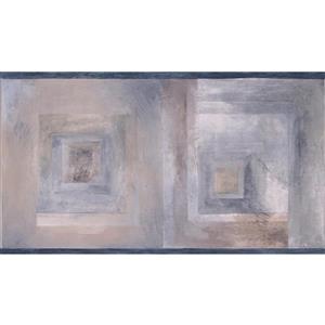 Chesapeake Wallpaper Border- 15' x 7" - Abstract Squares - Silver/Beige