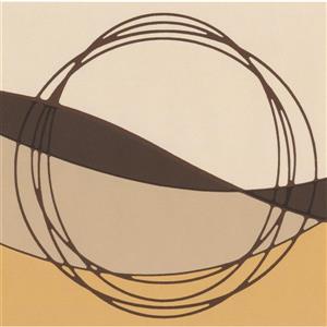Norwall Wallpaper Border- 15' x 7-in- Circles and Waves - Brown/Beige