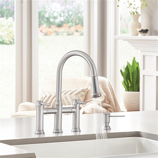 BLANCO Empressa Pull-Down Dual Faucet - Stainless Steel