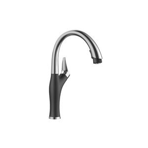 BLANCO ARTONA Robinet de cuisine rétractable, fini inox / anthracite
