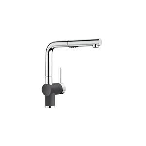 Robinet de cuisine rétractable Posh, chrome/cendre
