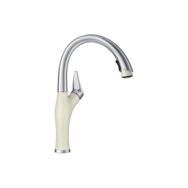 Blanco Artona Pull Down Kitchen Faucet Stainless Finish Biscuit