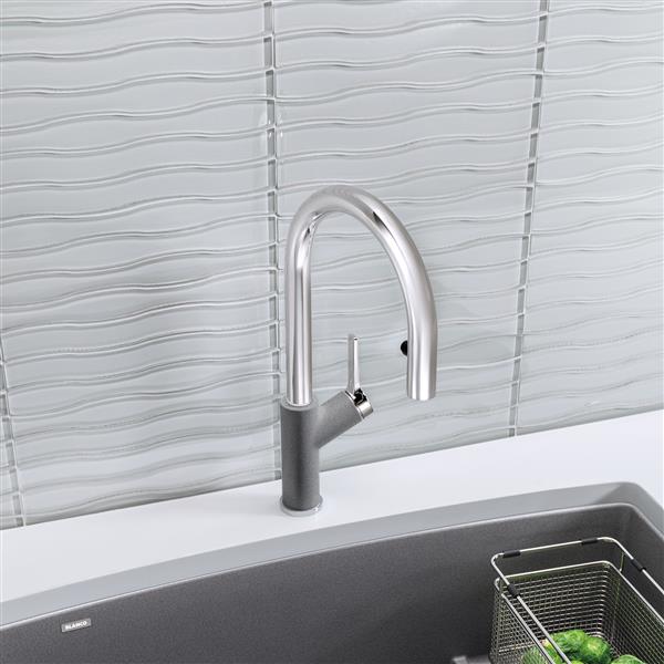 Blanco Canada Urbena Pull Down Kitchen Faucet Chrome Grey 403736
