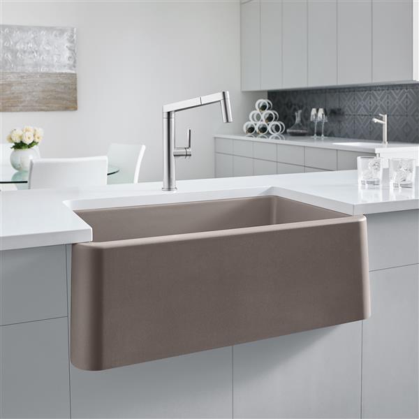 BLANCO Ikon Farmhouse Kitchen Sink - 33-in - Truffle