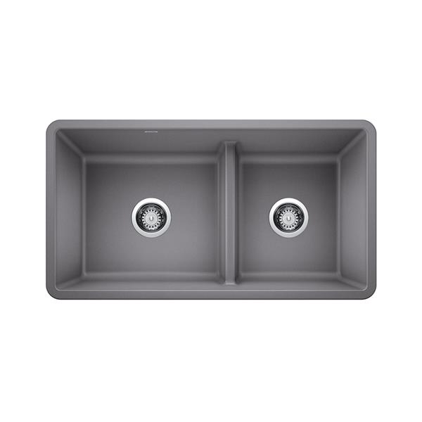 BLANCO Precis Low Divide Sink - Grey - 13.75-in