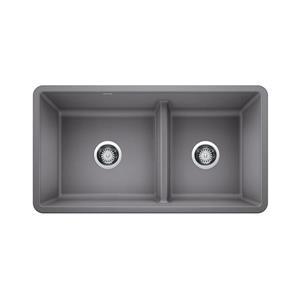 BLANCO Precis Low Divide Sink - Grey - 13.75-in