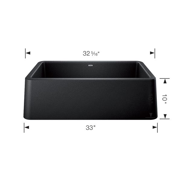 BLANCO Ikon Farmhouse Kitchen Sink - 33-in- Black