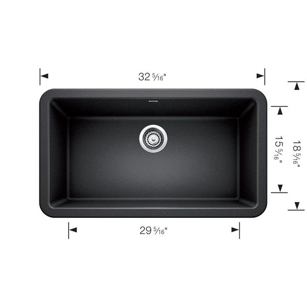 BLANCO Ikon Farmhouse Kitchen Sink - 33-in- Black