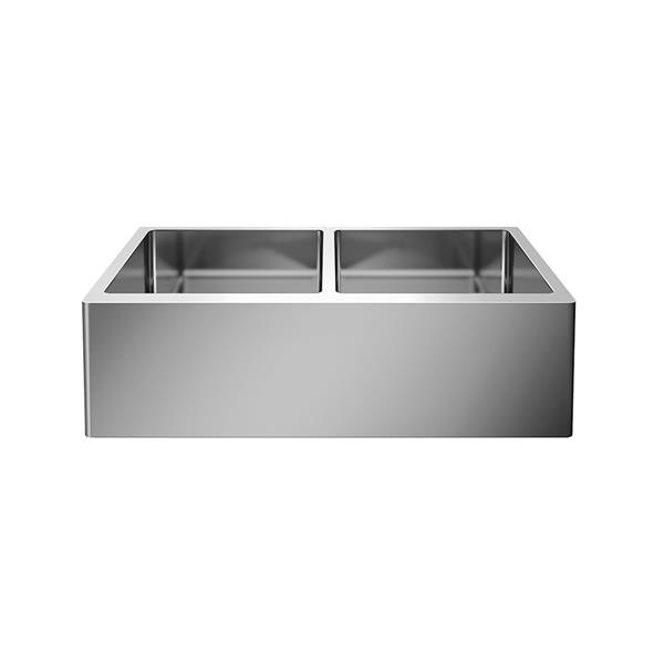 Évier de cuisine style campagnard Quatrus par BLANCO, chrome, 32 po